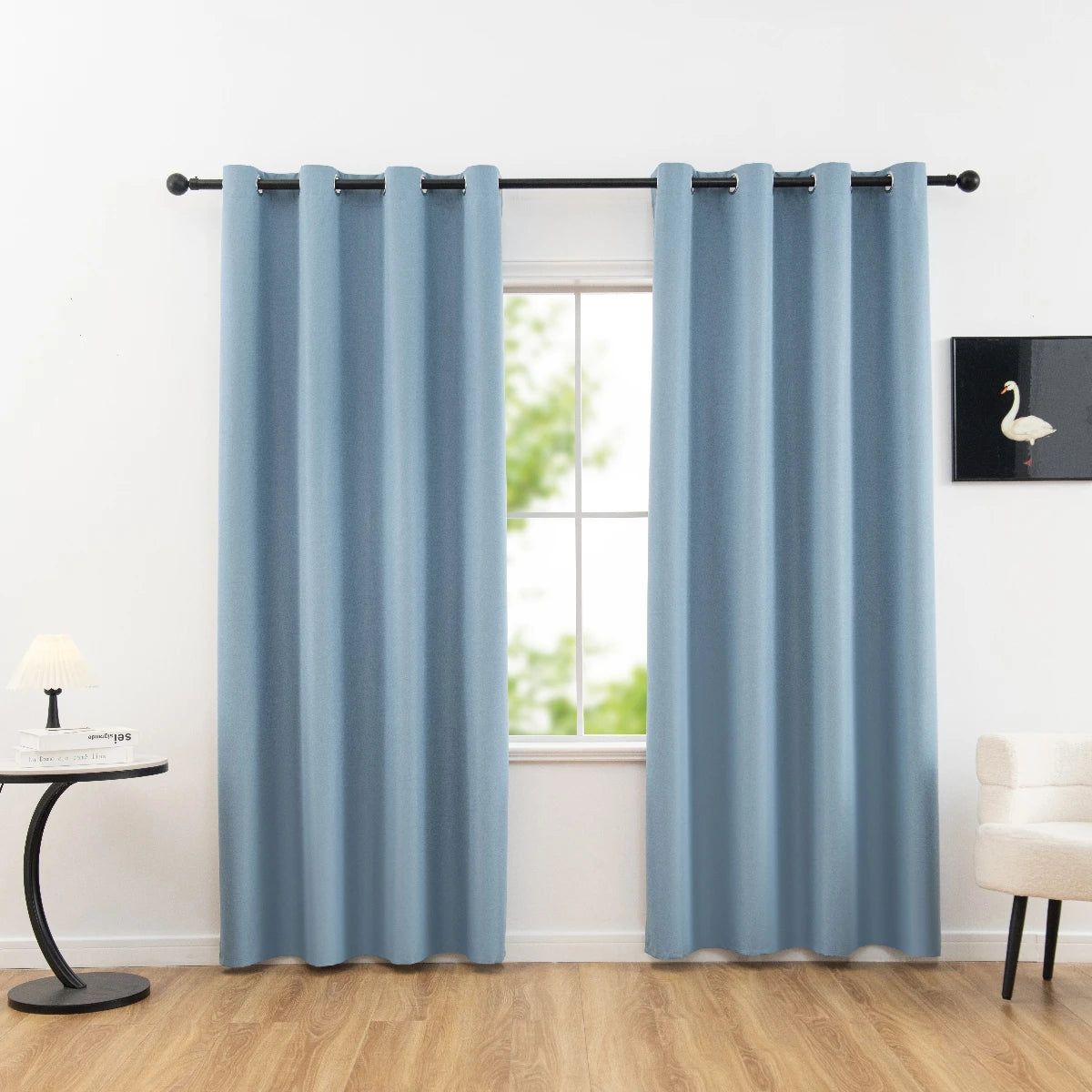 TheWakeUpCrew™ 1pc Solid Blackout Curtains with Grommets, Total Privacy Drapes for Bedroom