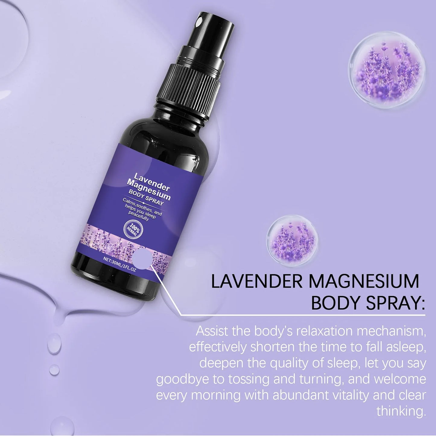 TheWakeUpCrew™ Lavender/Magnesium Pillow Spray 30ml Aromatherapy Sleep Lavender Pillow Mist