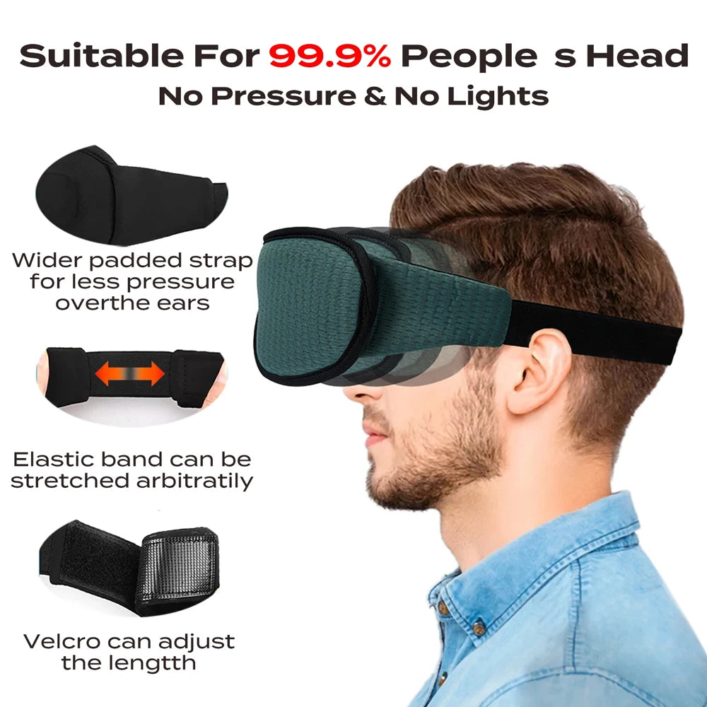 TheWakeUpCrew™ 3D Sleeping Mask 100% Light Blockout Sleeping Mask with Adjustable Strap