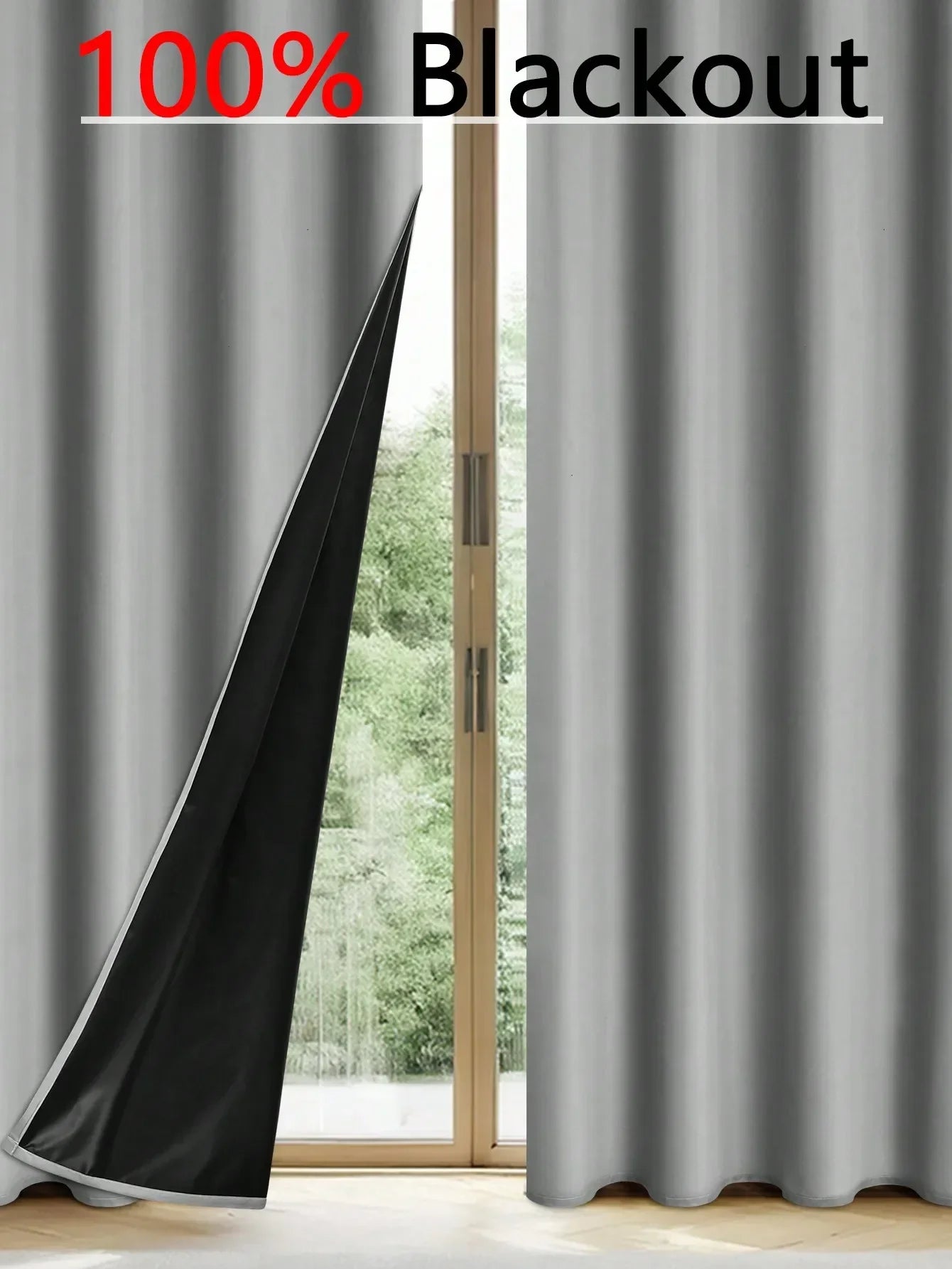 TheWakeUpCrew™ 1pc Solid Blackout Curtains with Grommets, Total Privacy Drapes for Bedroom