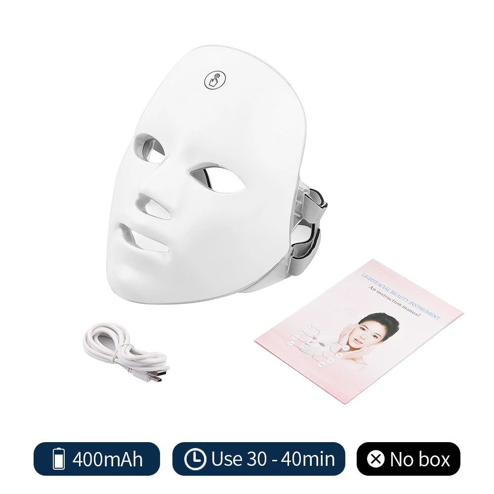 TheWakeUpCrew™ LED Mask Red Light Therapy Anti Aging Face Neck 7 Colors Anti-Wrinkle