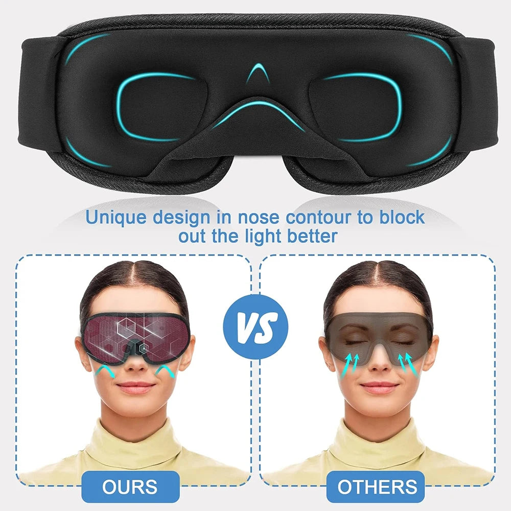 TheWakeUpCrew™ 3D Sleeping Mask 100% Light Blockout Sleeping Mask with Adjustable Strap