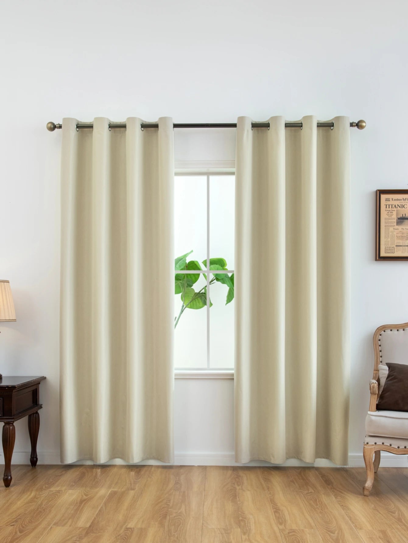 TheWakeUpCrew™ 1pc Solid Blackout Curtains with Grommets, Total Privacy Drapes for Bedroom