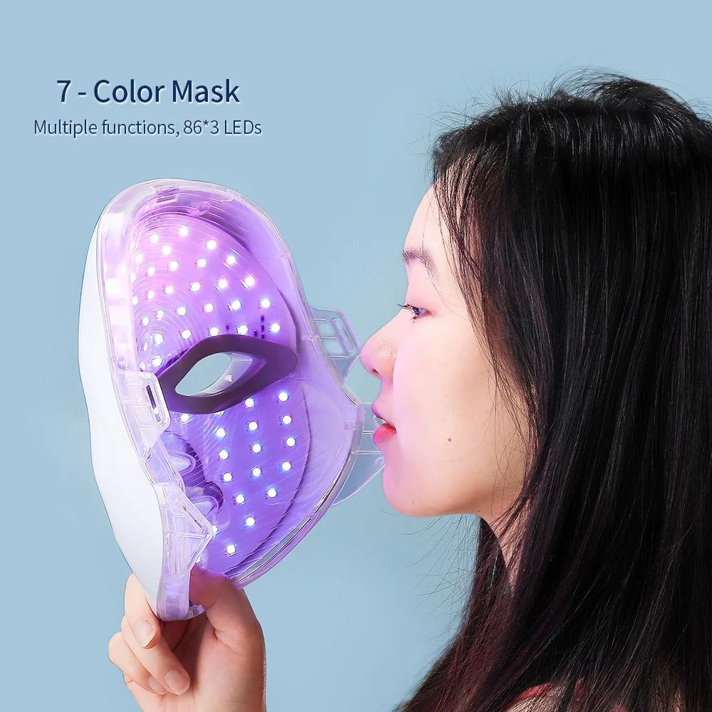 TheWakeUpCrew™ LED Mask Red Light Therapy Anti Aging Face Neck 7 Colors Anti-Wrinkle