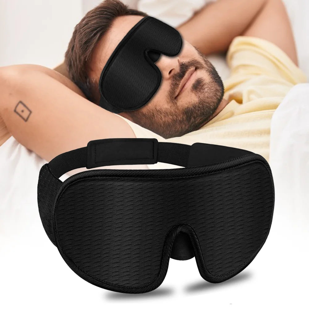 TheWakeUpCrew™ 3D Sleeping Mask 100% Light Blockout Sleeping Mask with Adjustable Strap