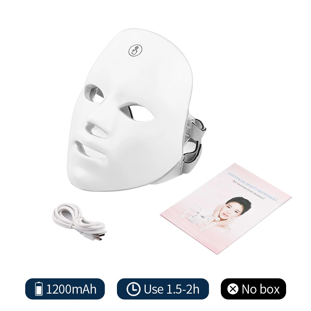 TheWakeUpCrew™ LED Mask Red Light Therapy Anti Aging Face Neck 7 Colors Anti-Wrinkle