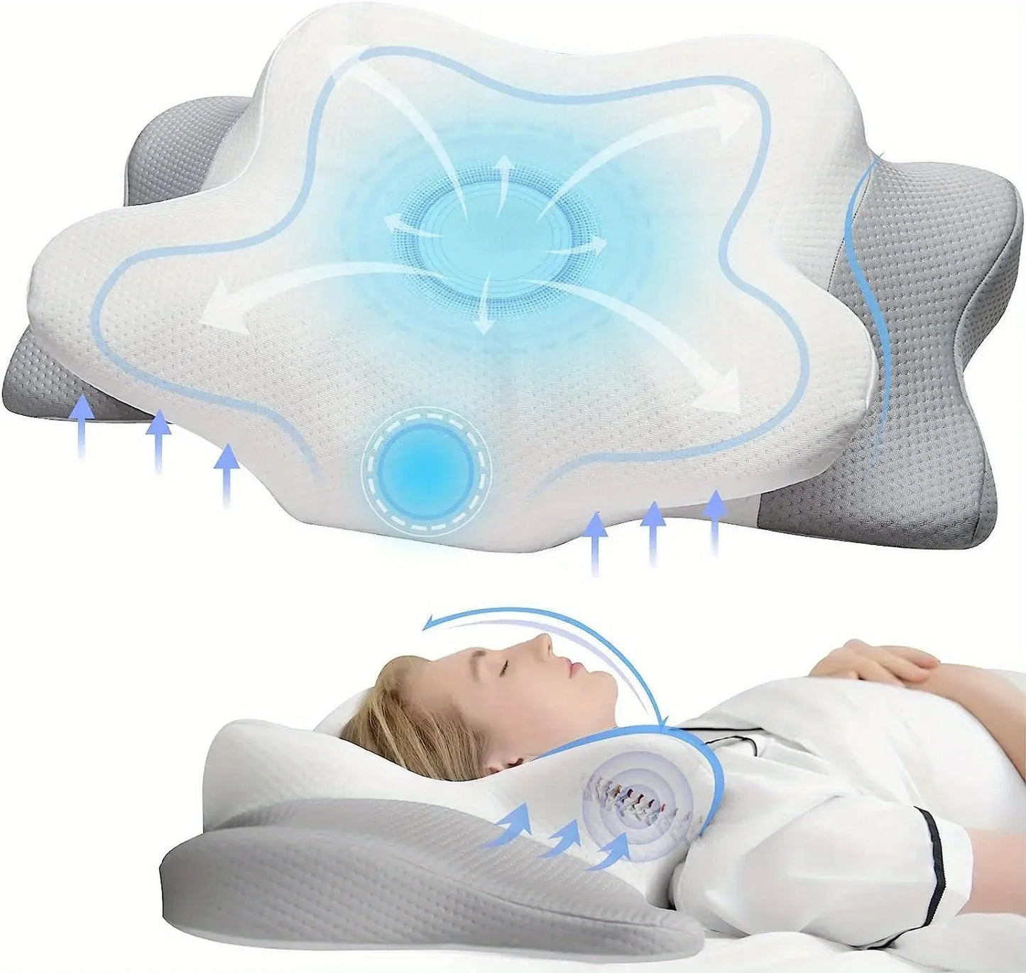 TheWakeUpCrew™ Orthopedic Pillow for Side Sleepers & Neck Pain Memory Foam