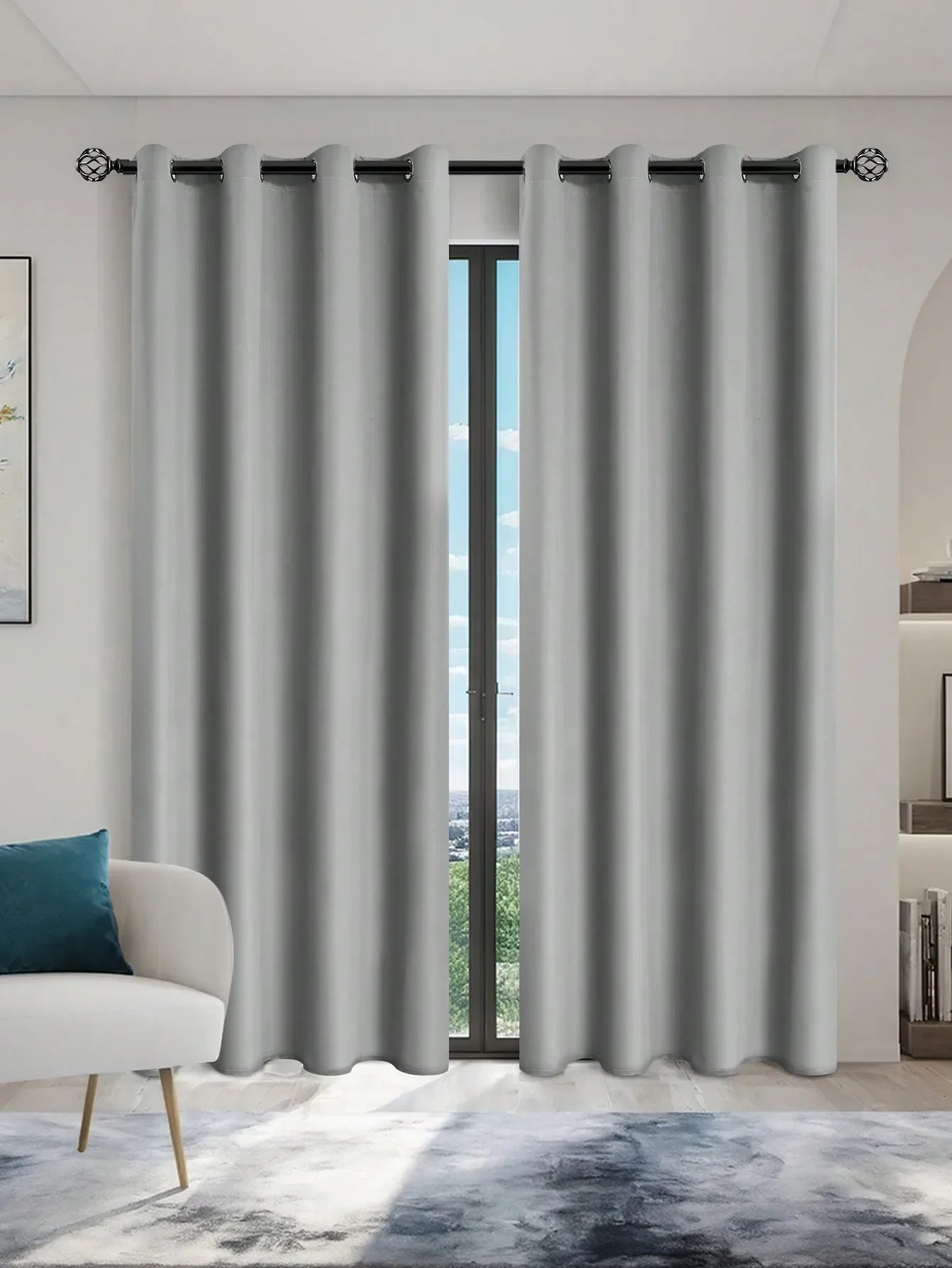 TheWakeUpCrew™ 1pc Solid Blackout Curtains with Grommets, Total Privacy Drapes for Bedroom