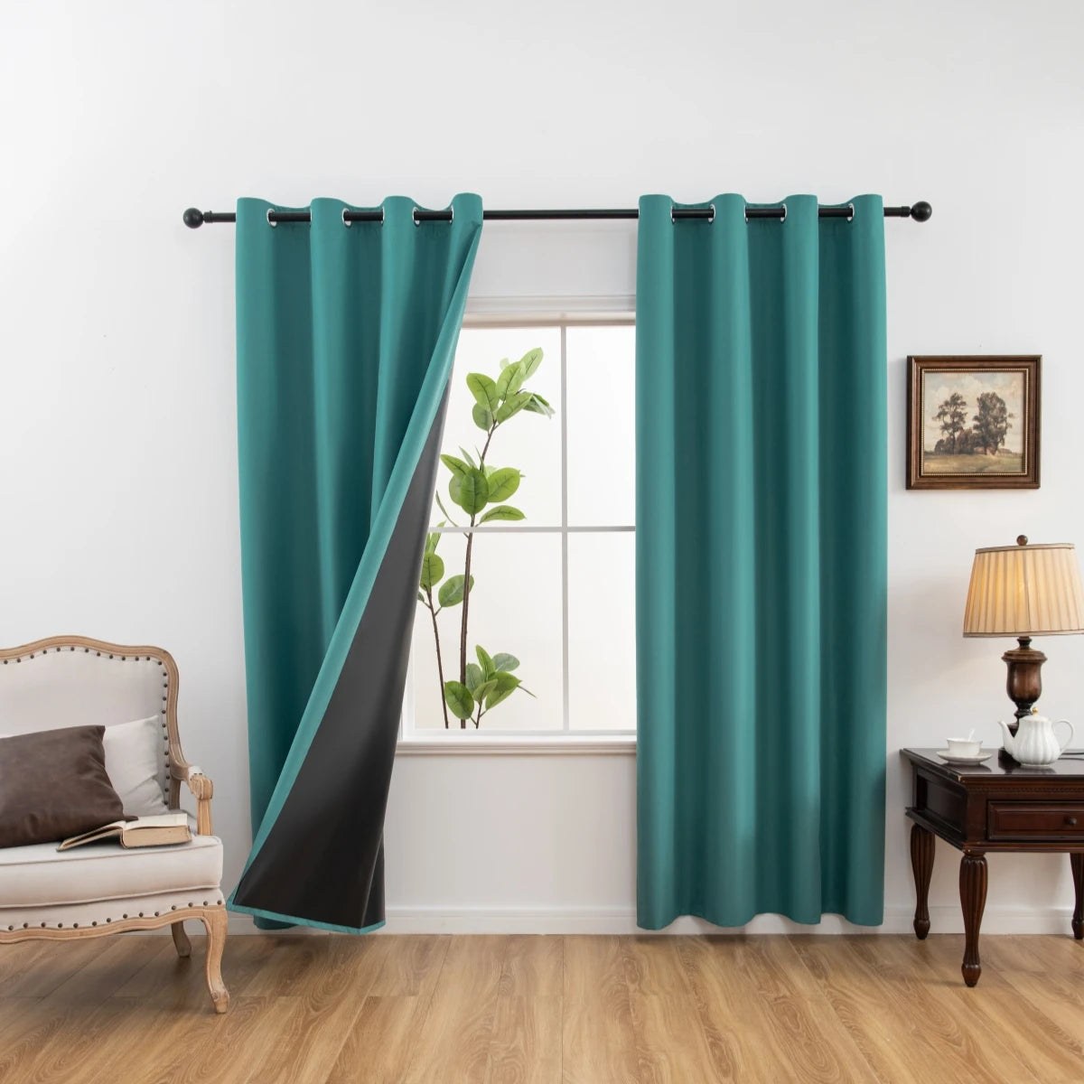 TheWakeUpCrew™ 1pc Solid Blackout Curtains with Grommets, Total Privacy Drapes for Bedroom