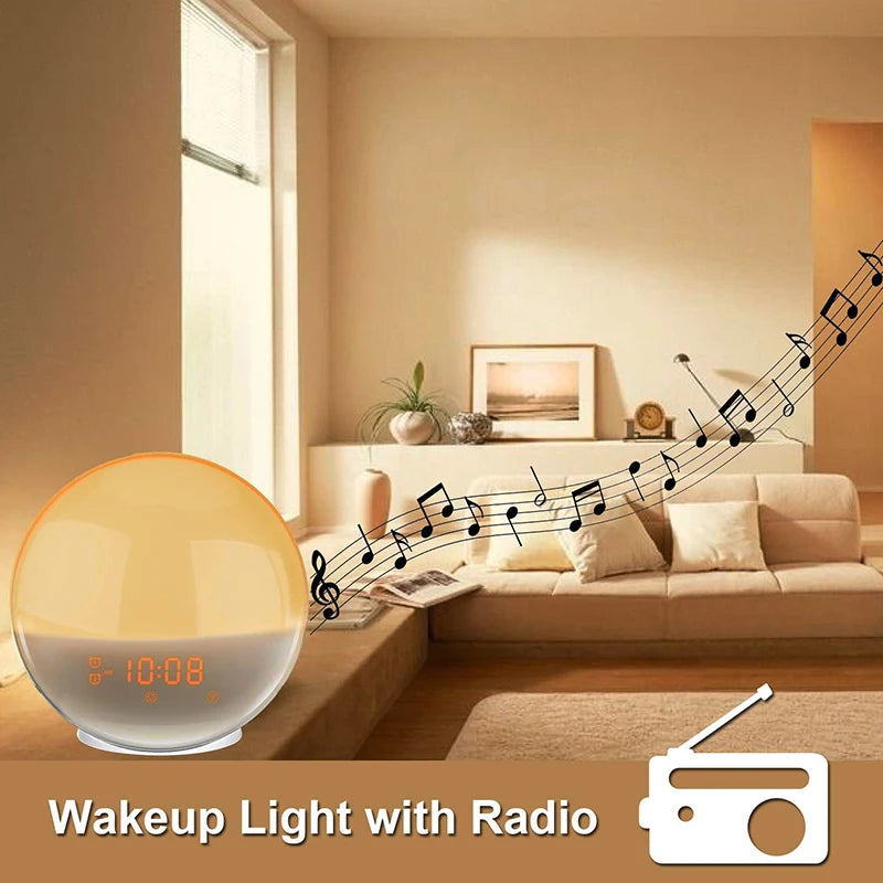 TheWakeUpCrew™ Sunrise/Sunset Simulation Wake Up Digital Clock with Night Light & FM Radio