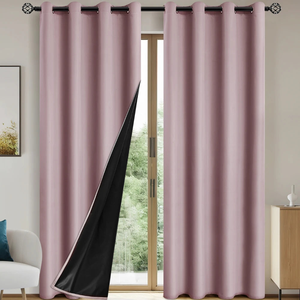 TheWakeUpCrew™ 1pc Solid Blackout Curtains with Grommets, Total Privacy Drapes for Bedroom