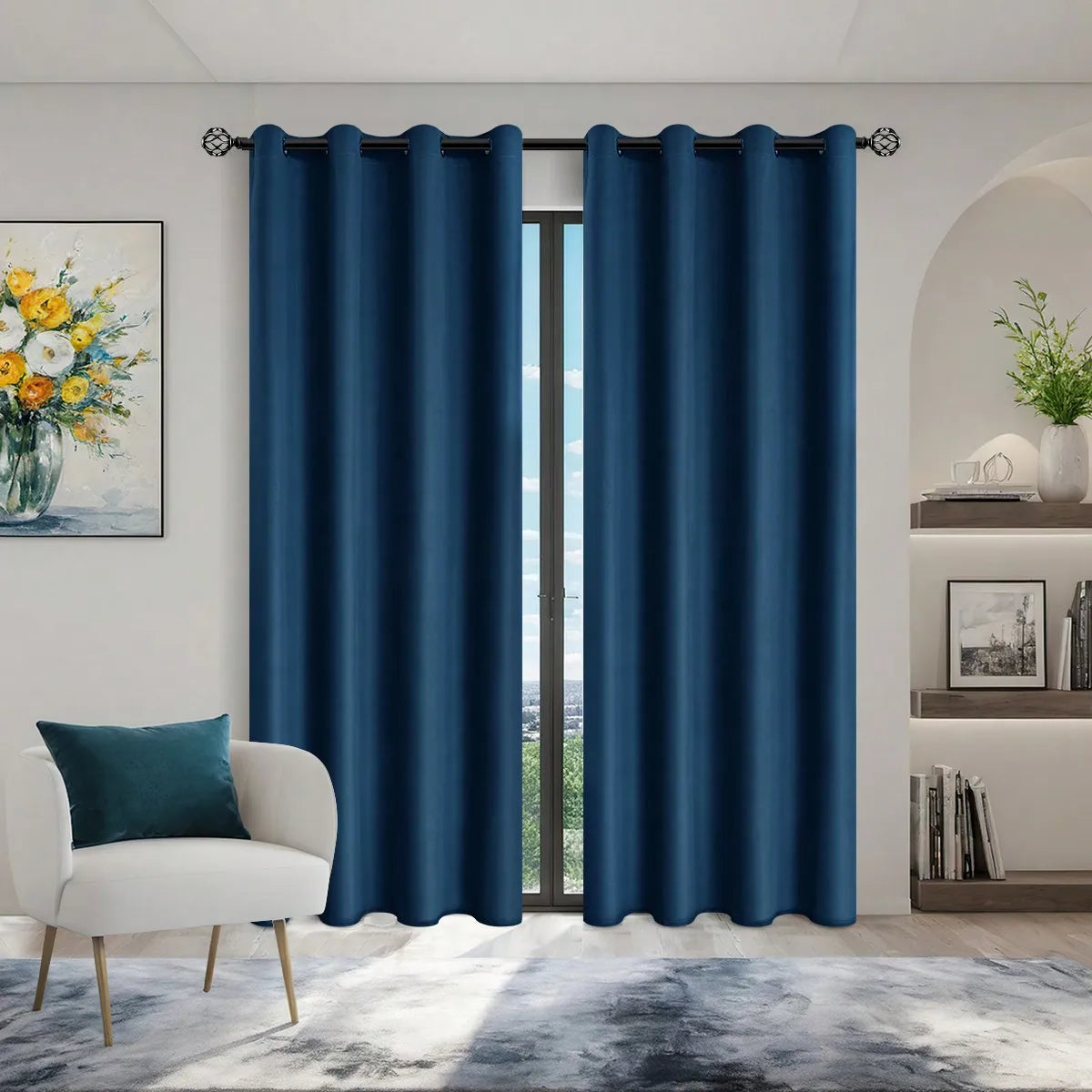 TheWakeUpCrew™ 1pc Solid Blackout Curtains with Grommets, Total Privacy Drapes for Bedroom