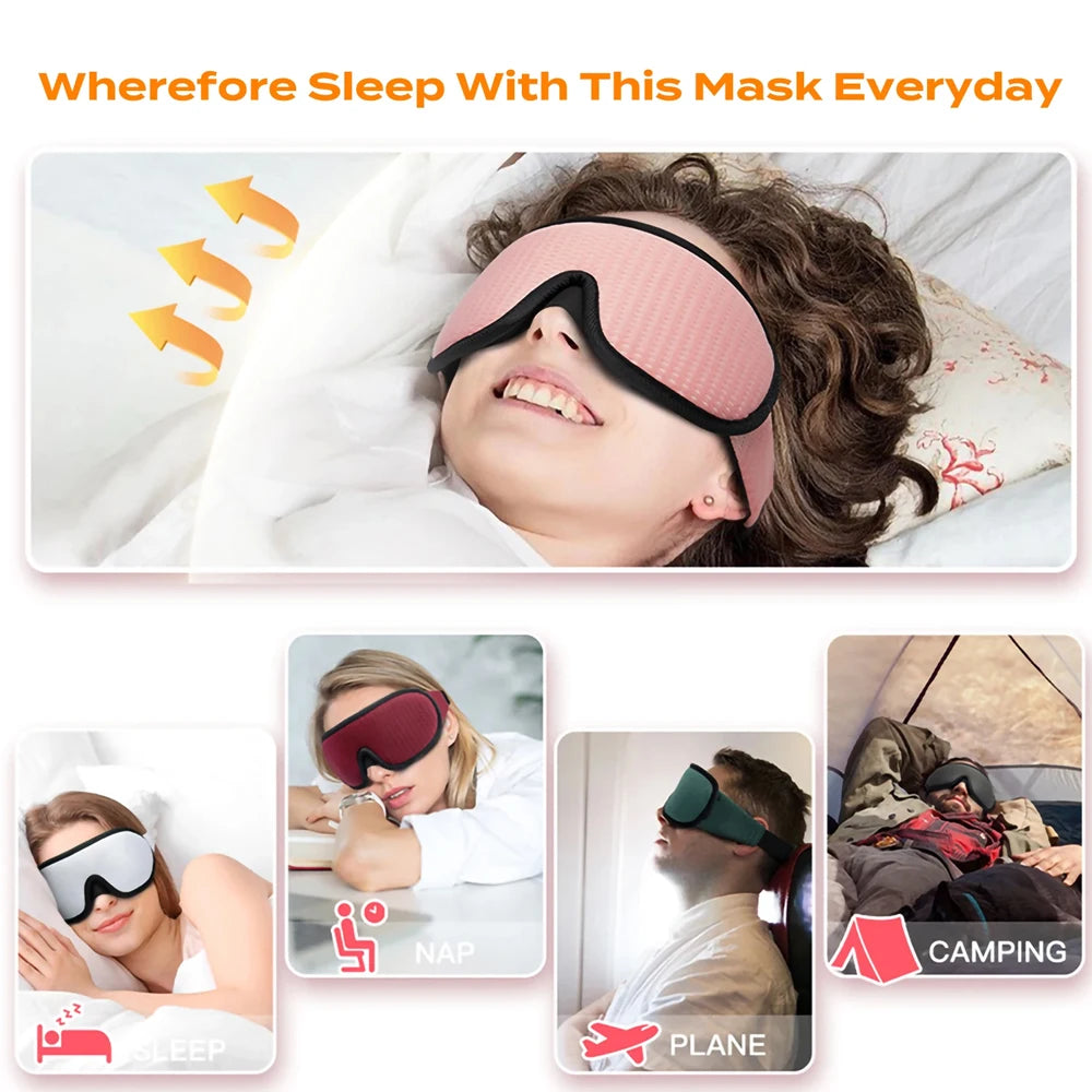 TheWakeUpCrew™ 3D Sleeping Mask 100% Light Blockout Sleeping Mask with Adjustable Strap