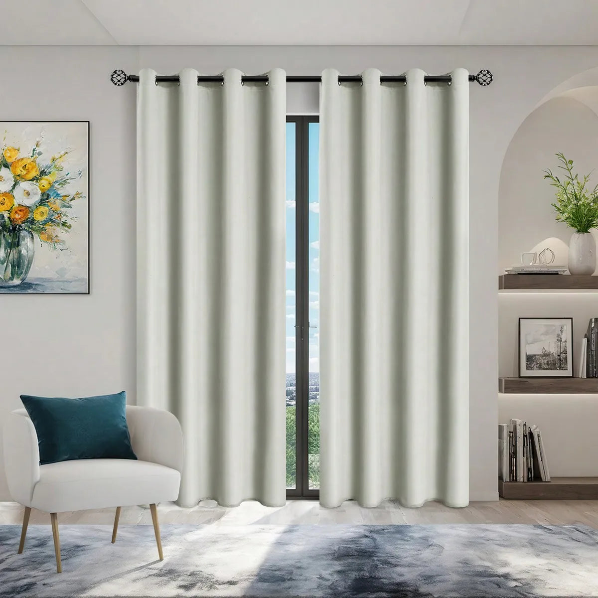 TheWakeUpCrew™ 1pc Solid Blackout Curtains with Grommets, Total Privacy Drapes for Bedroom